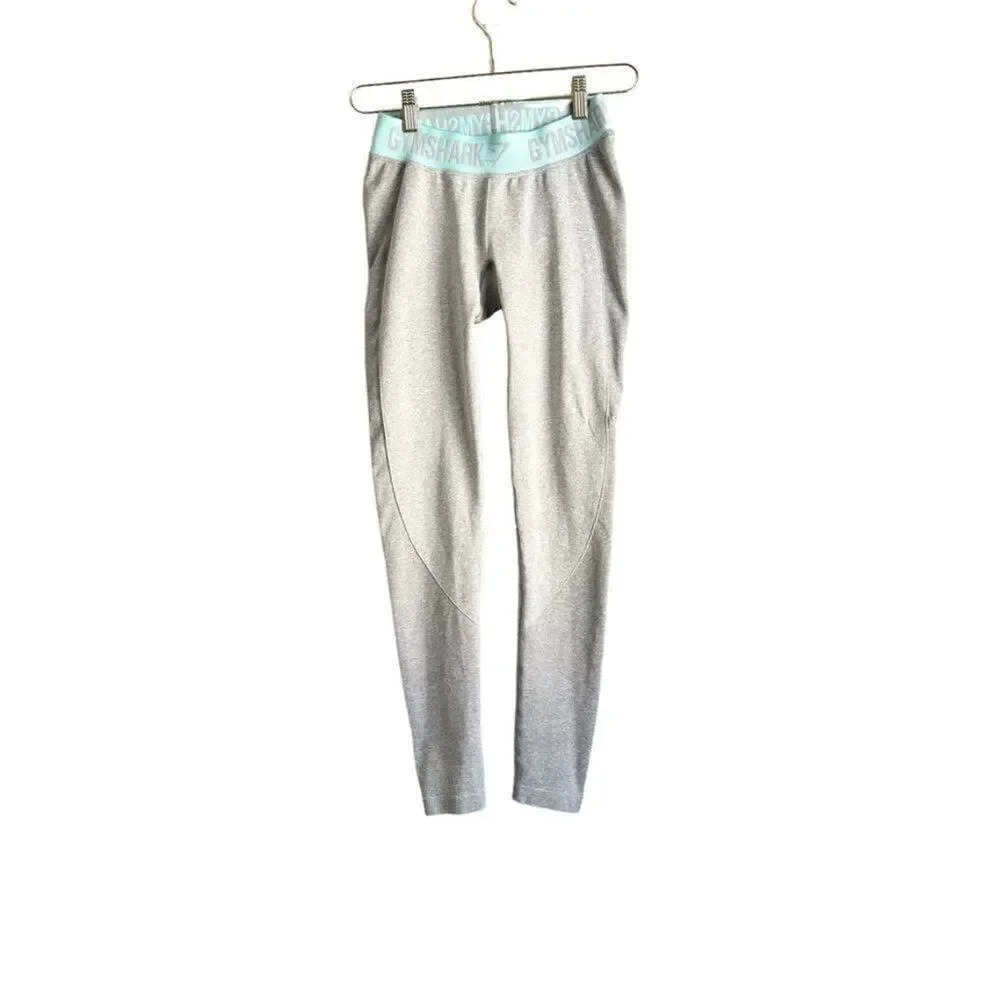 Gymshark Seamless Leggings Low Rise‎ Leggings Women's S Gray/Aqua Activewear